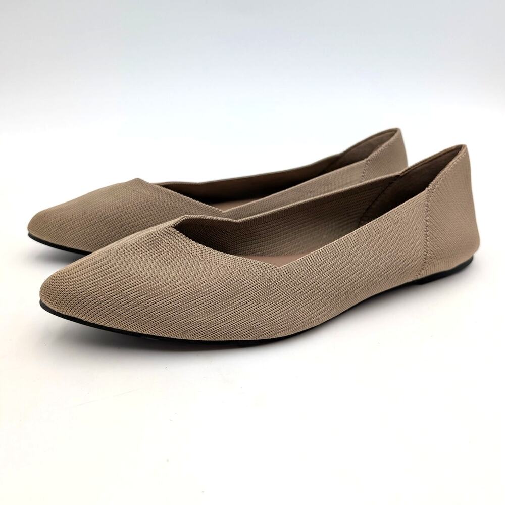 Mia Kerri Pointed Toe Ballet Flat Shoes Women's Dark Sand Size US7.5M EU38